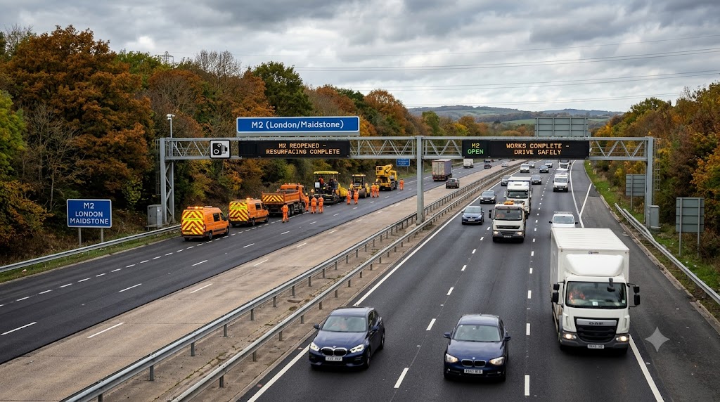 M2 Reopens After Emergency Repairs Following Fatal Kent Crash